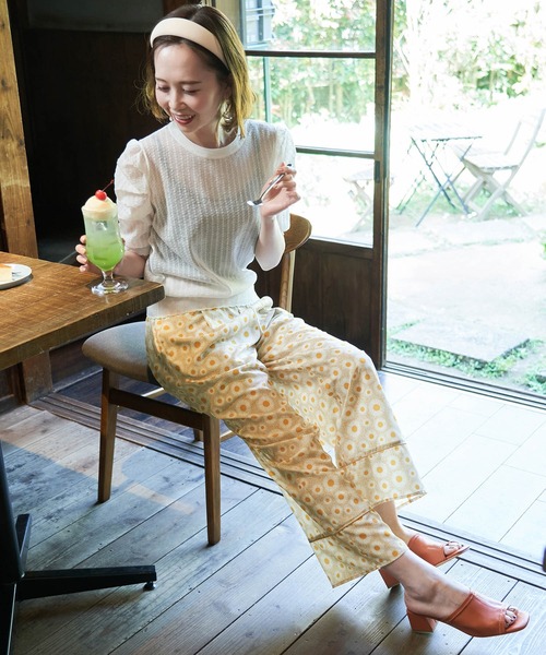 AWYTKR 　yellowpelota 薔薇柄キルティングパンツ8y AWYTKR yellowpelota 薔薇柄キルティングパンツ8y yellowpelota 薔薇柄