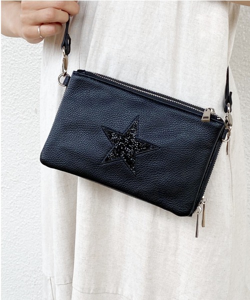 Actually（アクチュアリー）の「JELLY星 ダブルウォレット ショルダーバッグ お財布ショルダー（ショルダーバッグ・レディース・ライトグレー/ブラック/シルバー・フリー）」の14枚目の写真