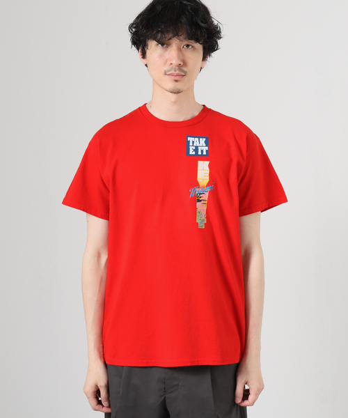 JOURNAL STANDARD(ジャーナルスタンダード)の「TAKE IT TAKE STORE MIAMI TEE(Tシャツ/カットソー・メンズ・レッド/ホワイト・LARGE/MEDIUM)」の4枚目の写真