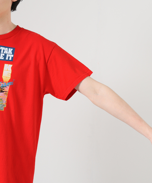 JOURNAL STANDARD(ジャーナルスタンダード)の「TAKE IT TAKE STORE MIAMI TEE(Tシャツ/カットソー・メンズ・レッド/ホワイト・LARGE/MEDIUM)」の9枚目の写真