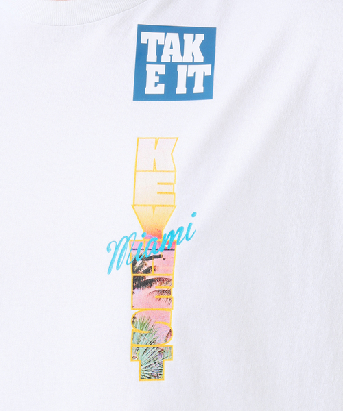 JOURNAL STANDARD(ジャーナルスタンダード)の「TAKE IT TAKE STORE MIAMI TEE(Tシャツ/カットソー・メンズ・レッド/ホワイト・LARGE/MEDIUM)」の12枚目の写真