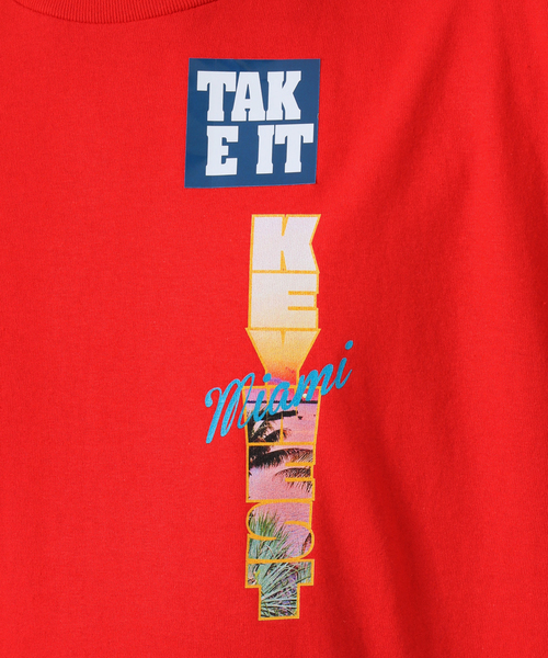 JOURNAL STANDARD(ジャーナルスタンダード)の「TAKE IT TAKE STORE MIAMI TEE(Tシャツ/カットソー・メンズ・レッド/ホワイト・LARGE/MEDIUM)」の13枚目の写真