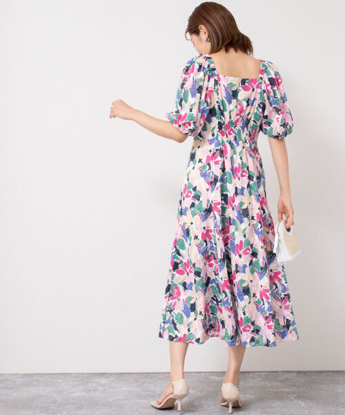 NOLLEY’S Sophi(ノーリーズソフィ)の「カットジャガードプリントワンピース(ワンピース・レディース・ホワイト系その他4・38/36)」の5枚目の写真