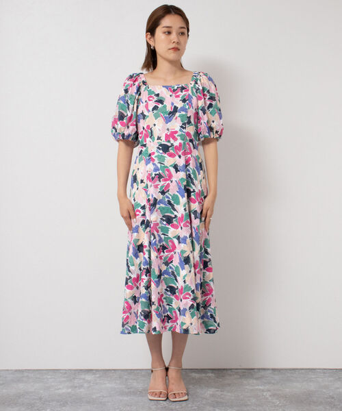 NOLLEY’S Sophi(ノーリーズソフィ)の「カットジャガードプリントワンピース(ワンピース・レディース・ホワイト系その他4・38/36)」の10枚目の写真