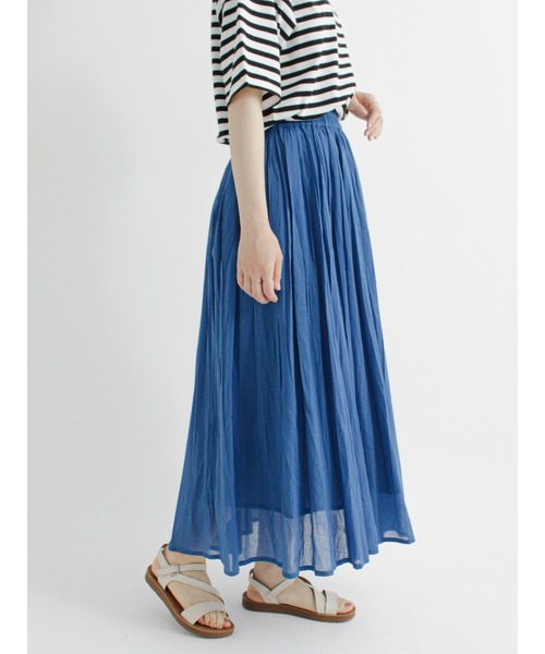 Samansa Mos2 blue(サマンサモスモスブルー)の「ボイルギャザースカート(スカート・レディース・イエロー/オレンジ/ブルー/グリーン/チャコール・フリ-)」の17枚目の写真