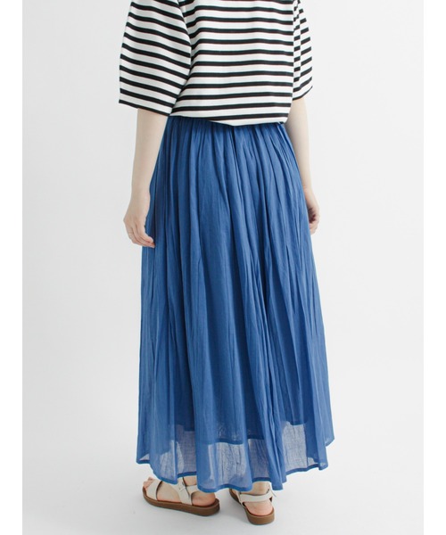 Samansa Mos2 blue(サマンサモスモスブルー)の「ボイルギャザースカート(スカート・レディース・イエロー/オレンジ/ブルー/グリーン/チャコール・フリ-)」の18枚目の写真