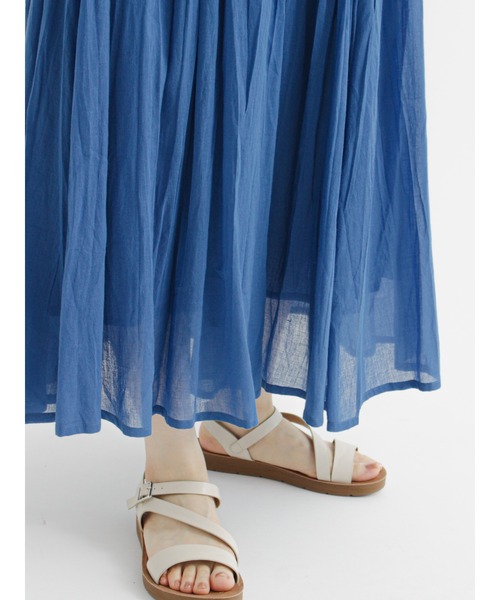 Samansa Mos2 blue(サマンサモスモスブルー)の「ボイルギャザースカート(スカート・レディース・イエロー/オレンジ/ブルー/グリーン/チャコール・フリ-)」の20枚目の写真