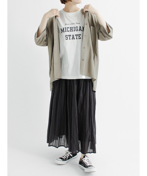 Samansa Mos2 blue(サマンサモスモスブルー)の「ボイルギャザースカート(スカート・レディース・イエロー/オレンジ/ブルー/グリーン/チャコール・フリ-)」の8枚目の写真