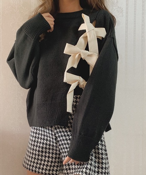 Myme Heart be to.（マイミーハートビート）の「ribbon knit / リボンニット（ニット/セーター）」 WEAR