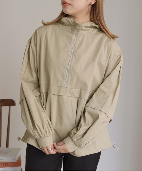HER CLOSET(ハークローゼット)の「【shemoshelly】アノラックシャツブラウス(シャツ/ブラウス・レディース・ブラック/オフホワイト/ライトベージュ・M)」の9枚目の写真
