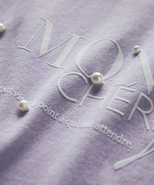 un dix cors(アンディコール)の「ワンポイント パール×ロゴプルオーバー(Tシャツ/カットソー・レディース・パープル/チャコールグレー/オフホワイト・FREE)」の22枚目の写真