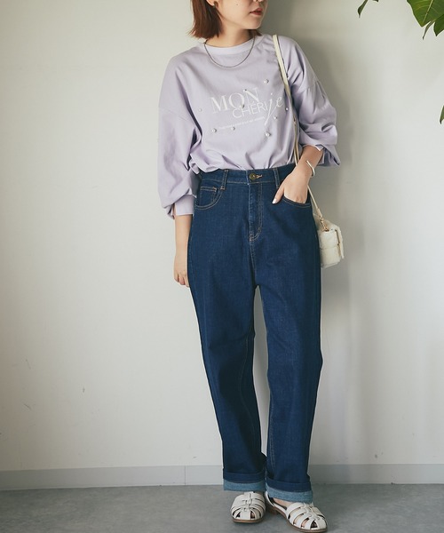 un dix cors(アンディコール)の「ワンポイント パール×ロゴプルオーバー(Tシャツ/カットソー・レディース・パープル/チャコールグレー/オフホワイト・FREE)」の21枚目の写真