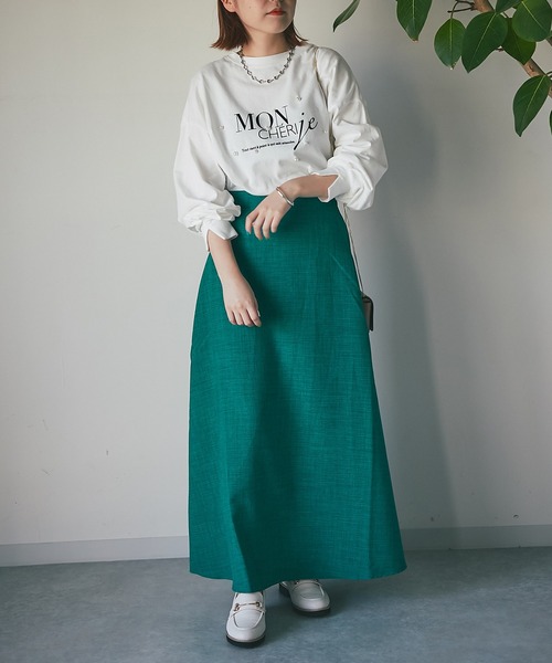 un dix cors(アンディコール)の「ワンポイント パール×ロゴプルオーバー(Tシャツ/カットソー・レディース・パープル/チャコールグレー/オフホワイト・FREE)」の15枚目の写真