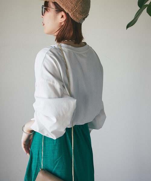 un dix cors(アンディコール)の「ワンポイント パール×ロゴプルオーバー(Tシャツ/カットソー・レディース・パープル/チャコールグレー/オフホワイト・FREE)」の13枚目の写真