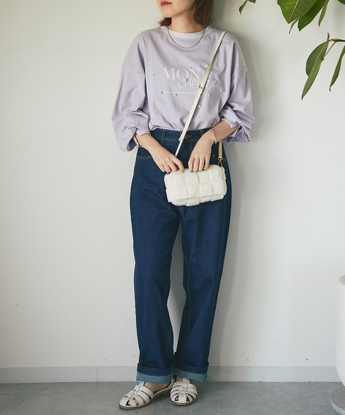 un dix cors(アンディコール)の「ワンポイント パール×ロゴプルオーバー(Tシャツ/カットソー・レディース・パープル/チャコールグレー/オフホワイト・FREE)」の20枚目の写真