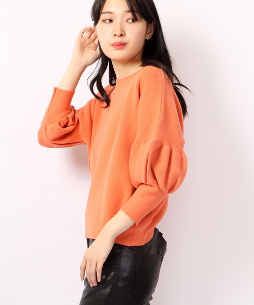 TRANOI（トラノイ）の「TRANOI 七分袖セーター（ニット/セーター・レディース・オレンジ・FREE）」の4枚目の写真