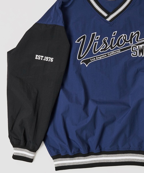 VISION STREET WEAR（ヴィジョンストリートウェア）の「【VISION STREET WEAR】リブライン ビッグシルエット ナイロンプルオーバー（スウェット・レディース・ネイビー/マスタード/グリーン/ブラック・LARGE/X-LARGE/MEDIUM）」の14枚目の写真