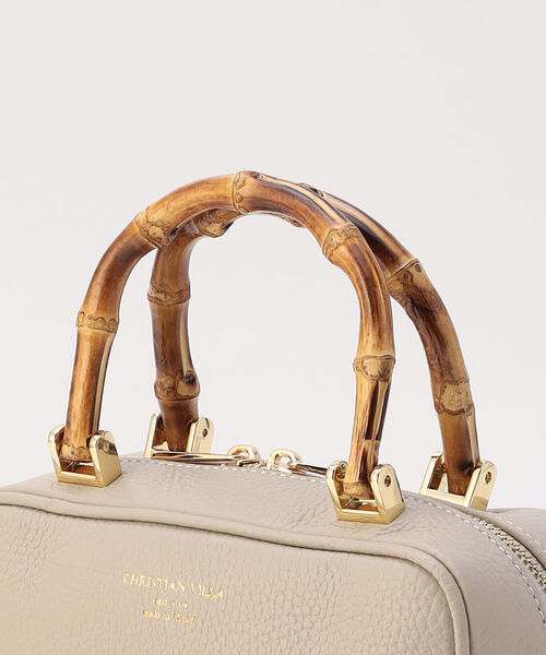 CHRISTIAN VILLA（クリスチャンヴィラ）の「【CHRISTIAN VILLA/クリスチャンヴィラ】バンブースクエアボストンバッグ（ハンドバッグ・レディース・ブラック/アイボリー/キャメル・FREE）」の8枚目の写真