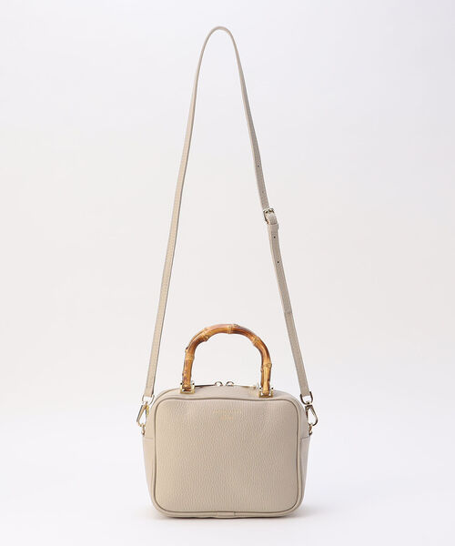 CHRISTIAN VILLA（クリスチャンヴィラ）の「【CHRISTIAN VILLA/クリスチャンヴィラ】バンブースクエアボストンバッグ（ハンドバッグ・レディース・ブラック/アイボリー/キャメル・FREE）」の7枚目の写真