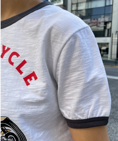 CIAOPANIC(チャオパニック)の「ヴィンテージライクリンガーTシャツ(Tシャツ/カットソー・レディース・チャコールグレー/グリーン・FREE)」の19枚目の写真
