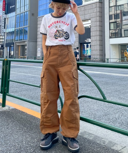 CIAOPANIC(チャオパニック)の「ヴィンテージライクリンガーTシャツ(Tシャツ/カットソー・レディース・チャコールグレー/グリーン・FREE)」の16枚目の写真