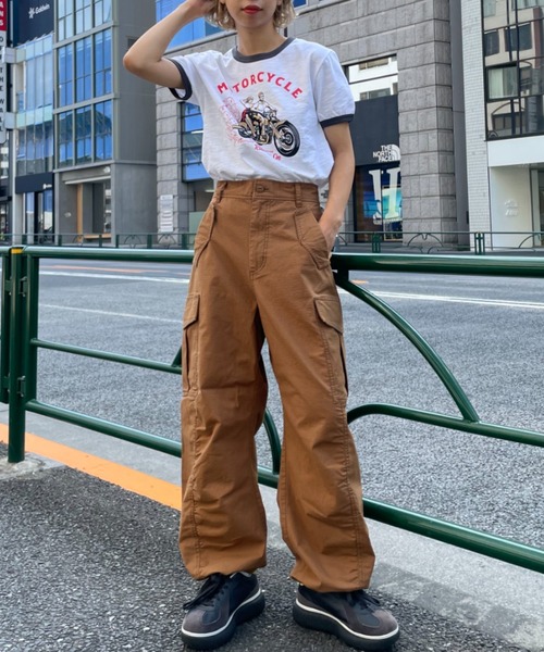 CIAOPANIC(チャオパニック)の「ヴィンテージライクリンガーTシャツ(Tシャツ/カットソー・レディース・チャコールグレー/グリーン・FREE)」の15枚目の写真