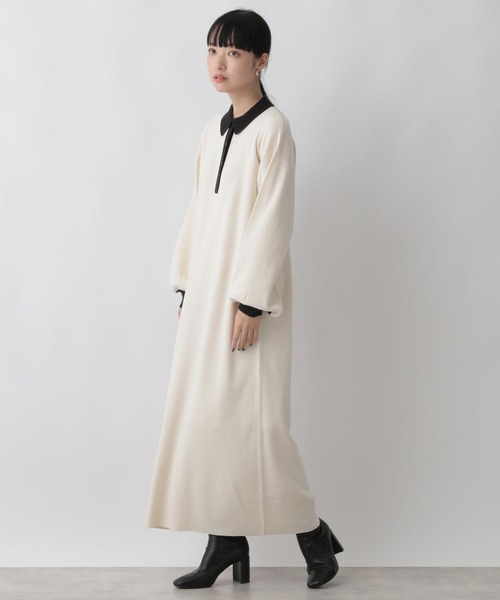 LOWRYS FARM（ローリーズファーム）の「ニットポロワンピース　294702（ワンピース・レディース・ブラック/ブラウン/アイボリー・FREE）」の6枚目の写真