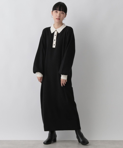 LOWRYS FARM（ローリーズファーム）の「ニットポロワンピース　294702（ワンピース・レディース・ブラック/ブラウン/アイボリー・FREE）」の12枚目の写真