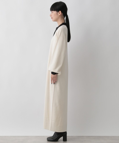 LOWRYS FARM（ローリーズファーム）の「ニットポロワンピース　294702（ワンピース・レディース・ブラック/ブラウン/アイボリー・FREE）」の8枚目の写真