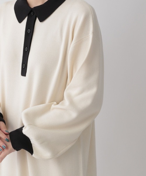 LOWRYS FARM（ローリーズファーム）の「ニットポロワンピース　294702（ワンピース・レディース・ブラック/ブラウン/アイボリー・FREE）」の13枚目の写真