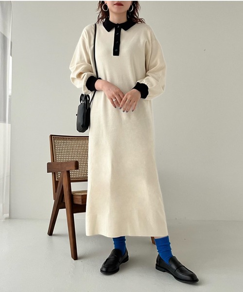 LOWRYS FARM（ローリーズファーム）の「ニットポロワンピース　294702（ワンピース・レディース・ブラック/ブラウン/アイボリー・FREE）」の19枚目の写真