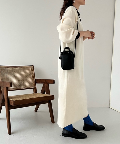 LOWRYS FARM（ローリーズファーム）の「ニットポロワンピース　294702（ワンピース・レディース・ブラック/ブラウン/アイボリー・FREE）」の21枚目の写真