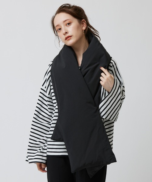 BABYLONE（バビロン）の「BABYLONE / ダウンケープ（ストール/ショール・レディース・オフホワイト/ブラック・フリー）」の10枚目の写真