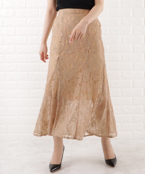 セール】総レースロングスカート（スカート）｜Lace Ladies（レース