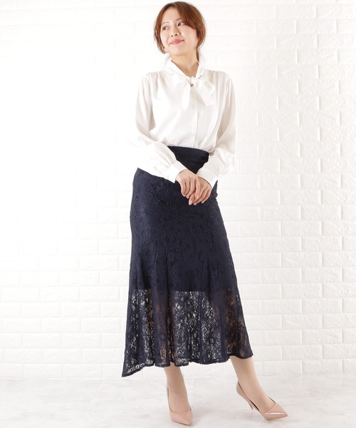 Lace Ladies(レースレディース)の「総レースロングスカート(スカート・レディース・ブラック/ネイビー/パープル/ベージュ・L/M/S)」の5枚目の写真