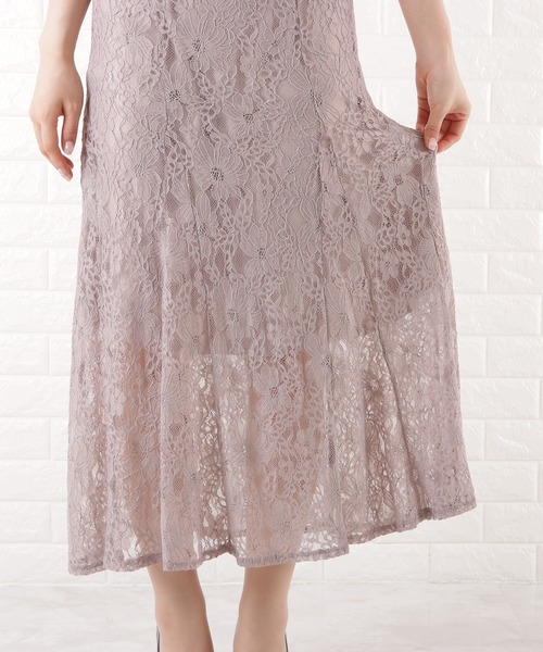 Lace Ladies(レースレディース)の「総レースロングスカート(スカート・レディース・ブラック/ネイビー/パープル/ベージュ・L/M/S)」の11枚目の写真