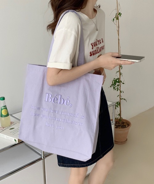 セール Bebe刺繍ロゴトートバッグ Zozotown限定 トートバッグ Mejane ミージェーン のファッション通販 Zozotown