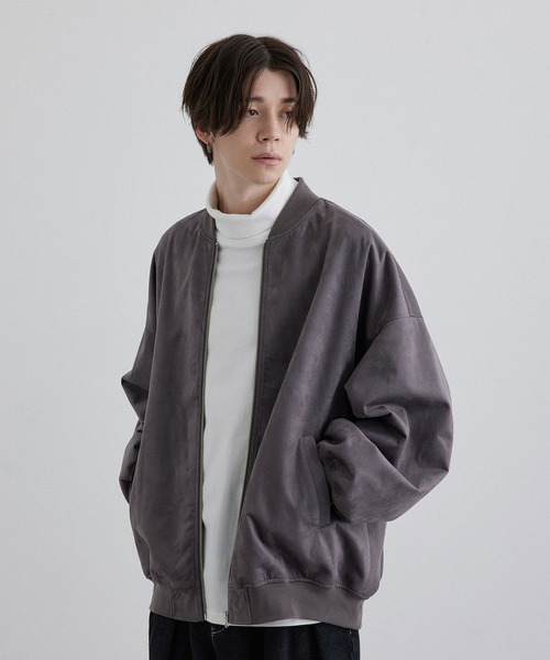 JUNRED（ジュンレッド）の「マシュマロスウェード / PUレザー ルーズMA-1ブルゾン（MA-1・メンズ・ブラック/チャコールグレー・S/M/L）」の19枚目の写真