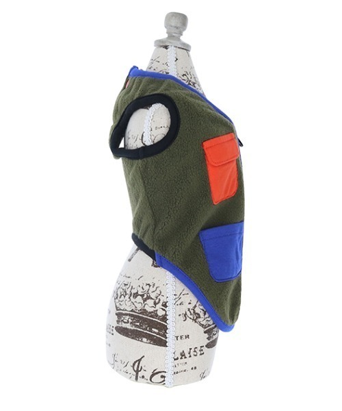 LOGOS（ロゴス）の「LOGOS/カラフルポケットフリースベスト（ペットウェア・メンズ・ネイビー/グリーン・2L/3L/S/M/L/XS）」の5枚目の写真