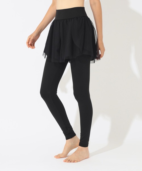 チャコット　チュールパンツ付レギンス Chacott（チャコット）の「チュールショートパンツ付きレギンス