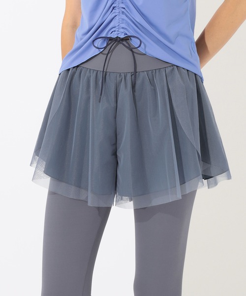 チュールショートパンツ付きレギンス チャコット ヨガ バレエ チュール