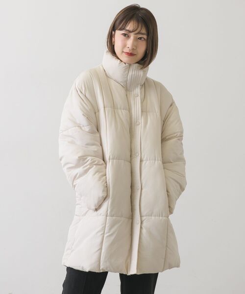 RETRO GIRL（レトロガール）の「スタンドカラーダウンコート（ダウンジャケット/コート・レディース・ナチュラル/ブラック/ライトグレー・FREE）」の5枚目の写真
