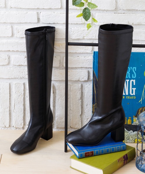 attagirl(アタガール)の「スクエアトゥロングブーツ(ブーツ・レディース・ブラック/アイボリー/ブラック系その他・LL/3L/S/M/L)」の9枚目の写真