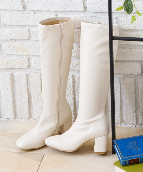 attagirl(アタガール)の「スクエアトゥロングブーツ(ブーツ・レディース・ブラック/アイボリー/ブラック系その他・LL/3L/S/M/L)」の10枚目の写真