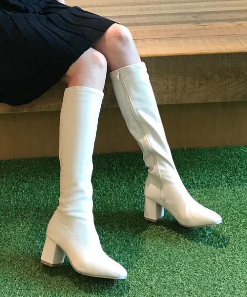 attagirl(アタガール)の「スクエアトゥロングブーツ(ブーツ・レディース・ブラック/アイボリー/ブラック系その他・LL/3L/S/M/L)」の11枚目の写真