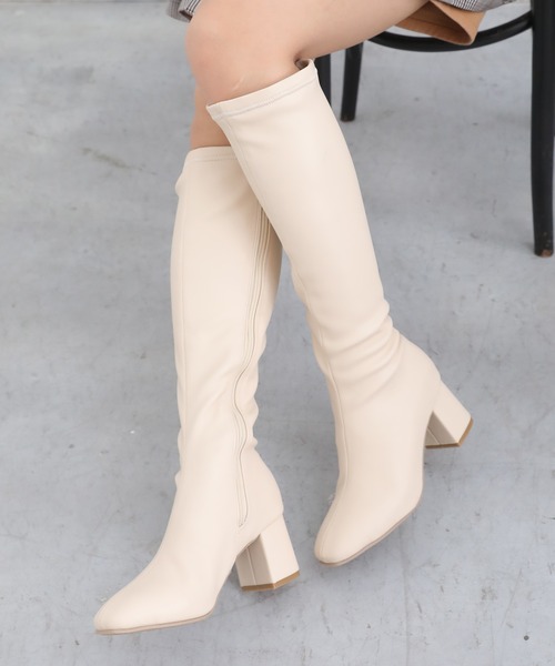 attagirl(アタガール)の「スクエアトゥロングブーツ(ブーツ・レディース・ブラック/アイボリー/ブラック系その他・LL/3L/S/M/L)」の14枚目の写真