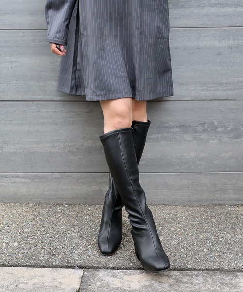 attagirl(アタガール)の「スクエアトゥロングブーツ(ブーツ・レディース・ブラック/アイボリー/ブラック系その他・LL/3L/S/M/L)」の21枚目の写真