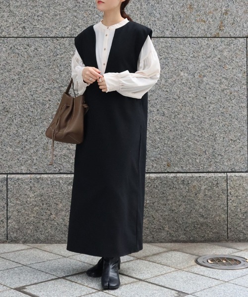 Isn't She?（イズントシー）の「前後2wayマトンスリーブジョーゼットブラウス（シャツ/ブラウス・レディース・アイボリー/チャコールグレー/ブルー・FREE）」の4枚目の写真