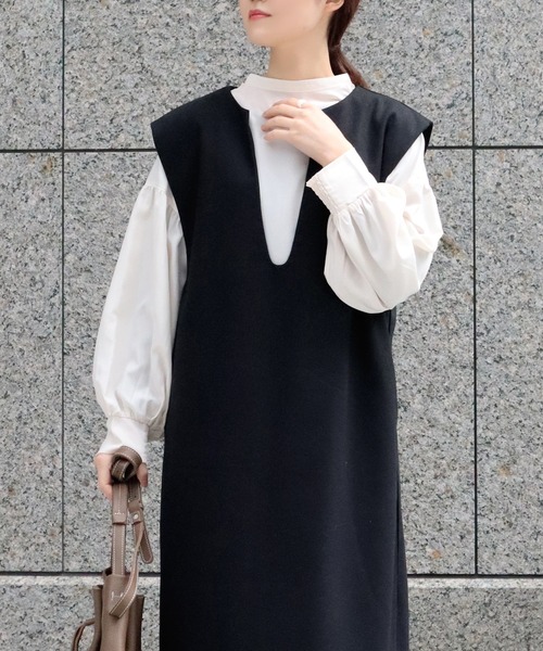 Isn't She?（イズントシー）の「前後2wayマトンスリーブジョーゼットブラウス（シャツ/ブラウス・レディース・アイボリー/チャコールグレー/ブルー・FREE）」の9枚目の写真
