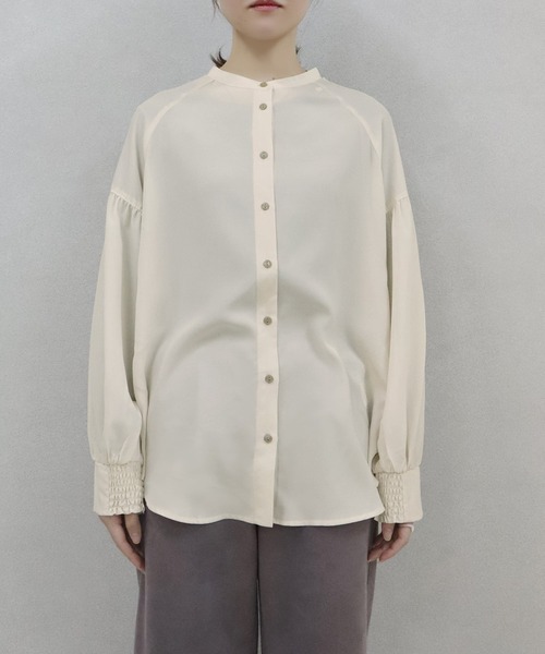 セール】前後2wayマトンスリーブジョーゼットブラウス（シャツ